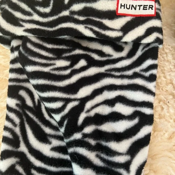 Hunter Original Tall MOUSTACHE Boot Socks Liner Zebra Black White Size US M/L - Picture 3 of 11